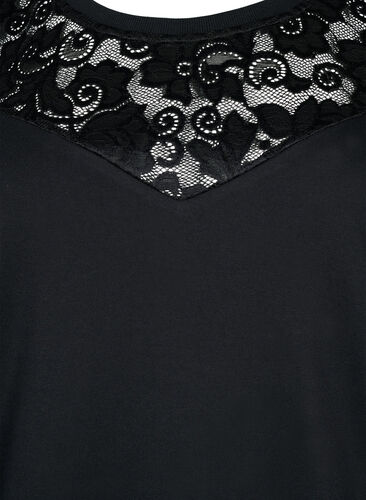 Sweatshirt with lace, Black, Packshot image number 2