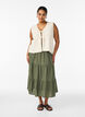 Ankle-length cotton skirt with a smocked waist, Green, Model image number 0