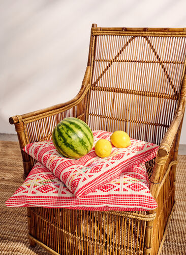 Cushion cover with embroidered pattern, Orange Comb, Image image number 0