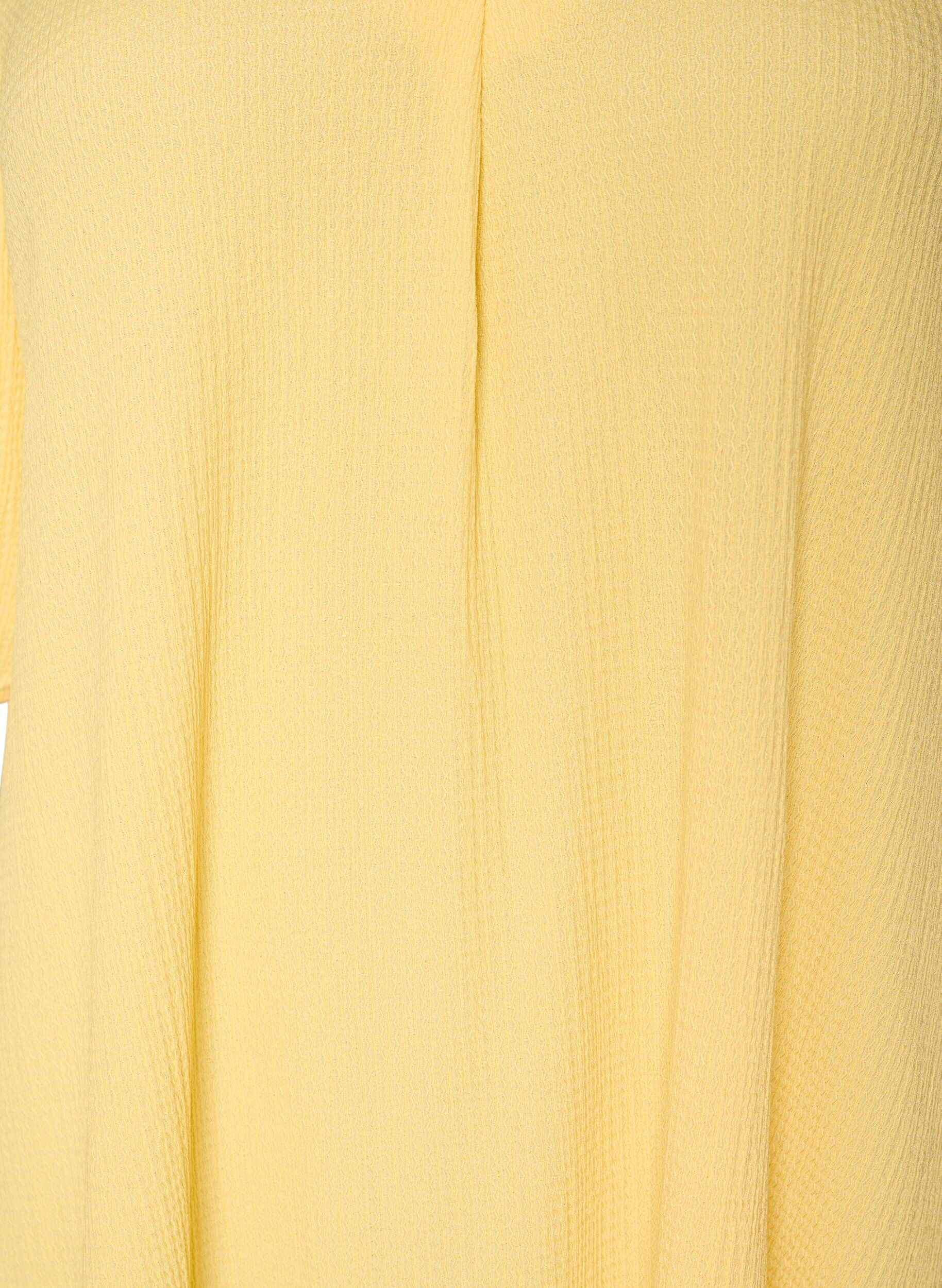 ZizzifashionMidi dress with V-neck and texture, Yellow, Packshot image number 2