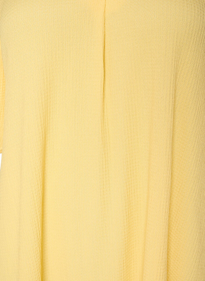 Midi dress with V-neck and texture, Yellow, Packshot image number 2