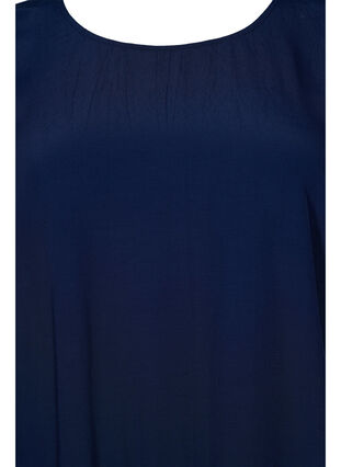 Solid-coloured viscose blouse with a balloon effect, Navy Blazer, Packshot image number 2