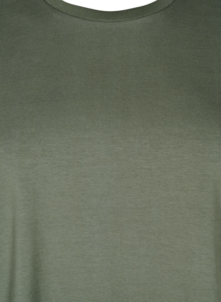 T-shirt in organic cotton with a round neck, Thyme, Packshot image number 2