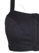 Sports bra with a front closure and high support, Black, Packshot image number 3