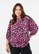 Viscose blouse with 3/4 sleeves and balloon effect, Pink, Model image number 0