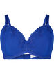 Padded underwired bra with lace, Blue, Packshot image number 0