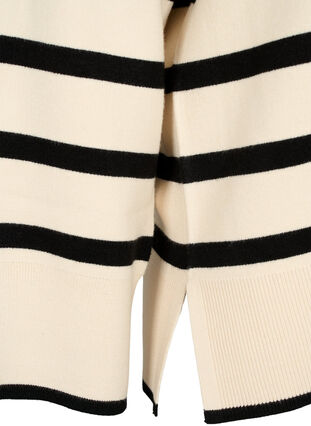 Viscose blend pullover with side slit	, Birch W/Black, Packshot image number 3