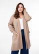 Long knitted cardigan with pockets, Fossil w. TNT Mel. , Model image number 0