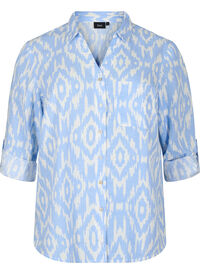 Patterned shirt with linen