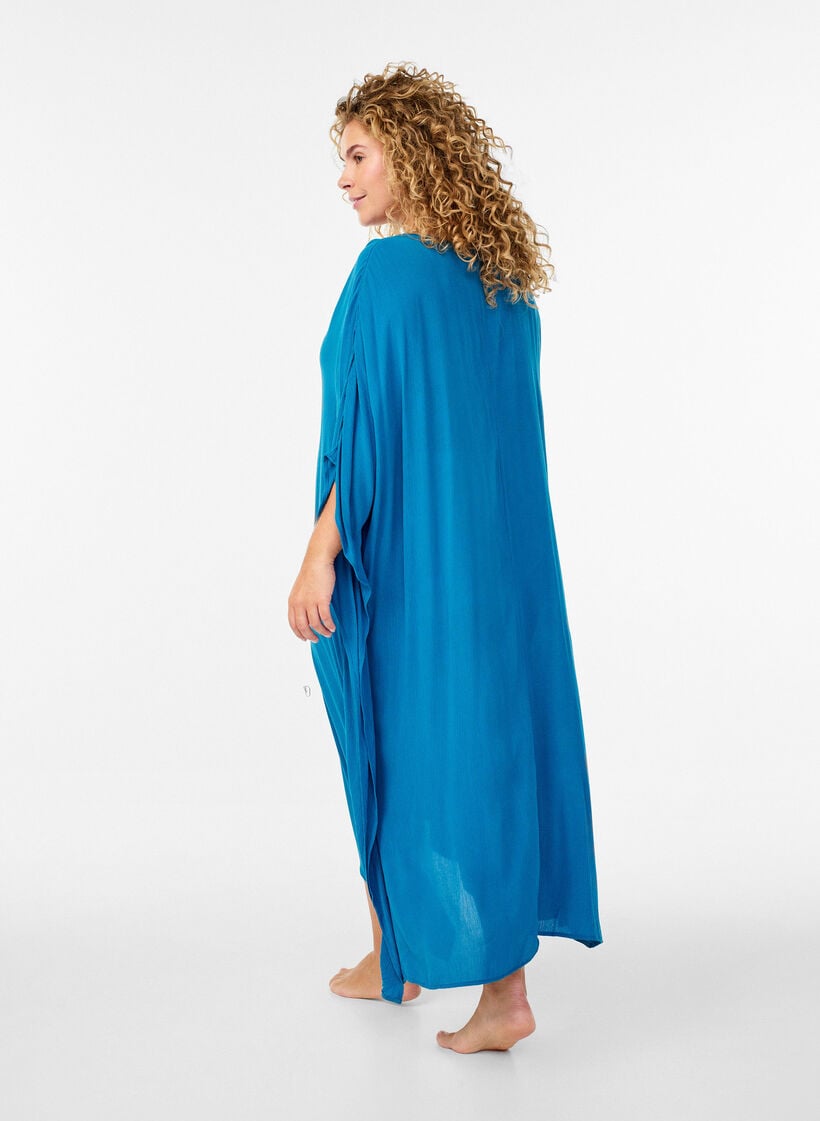 Kaftan beach dress with buttons, Blue, Model image number 1