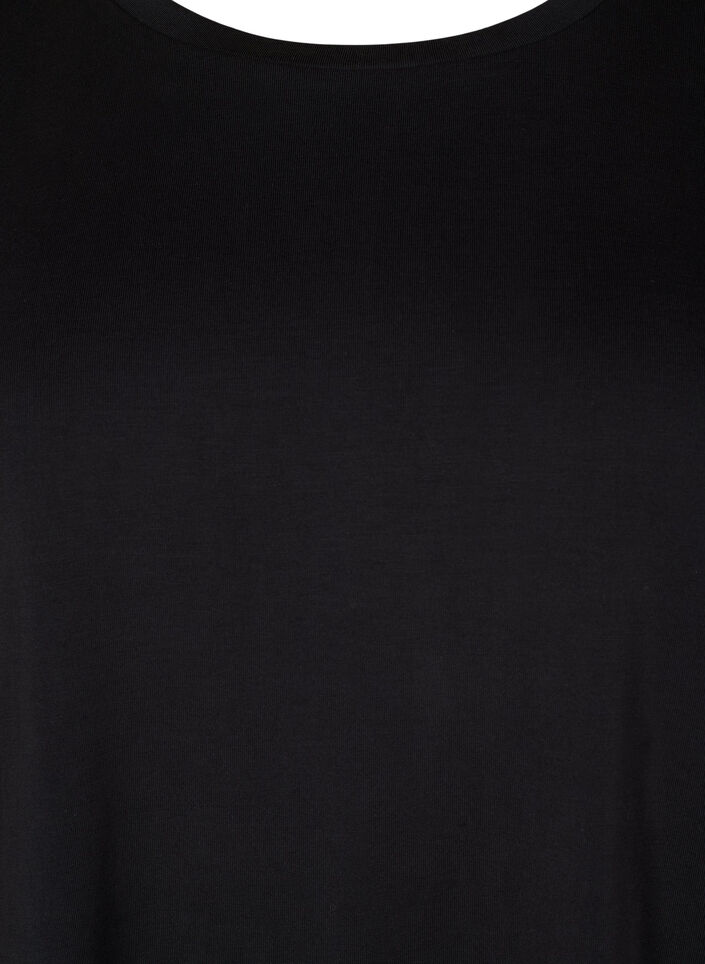 T-shirt with TENCEL™ Modal and round neck, Black, Packshot image number 2