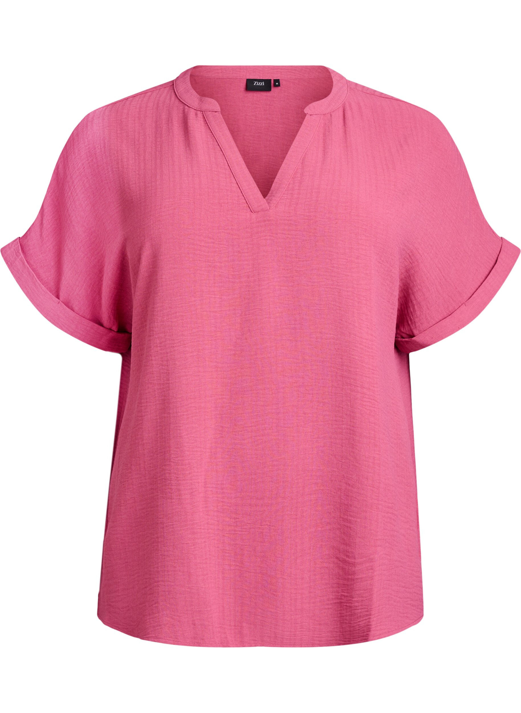 Loose blouse with short sleeves