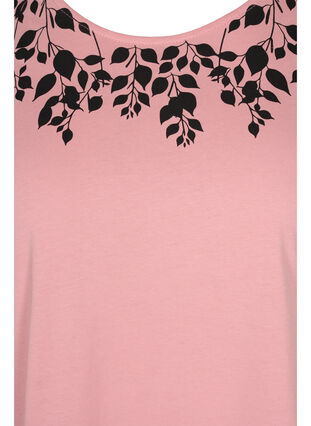 Cotton t-shirt with print details, Blush mel Leaf, Packshot image number 2