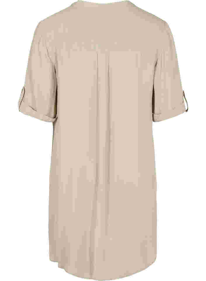 Short-sleeved viscose tunic, Laurel Oak, Packshot image number 1