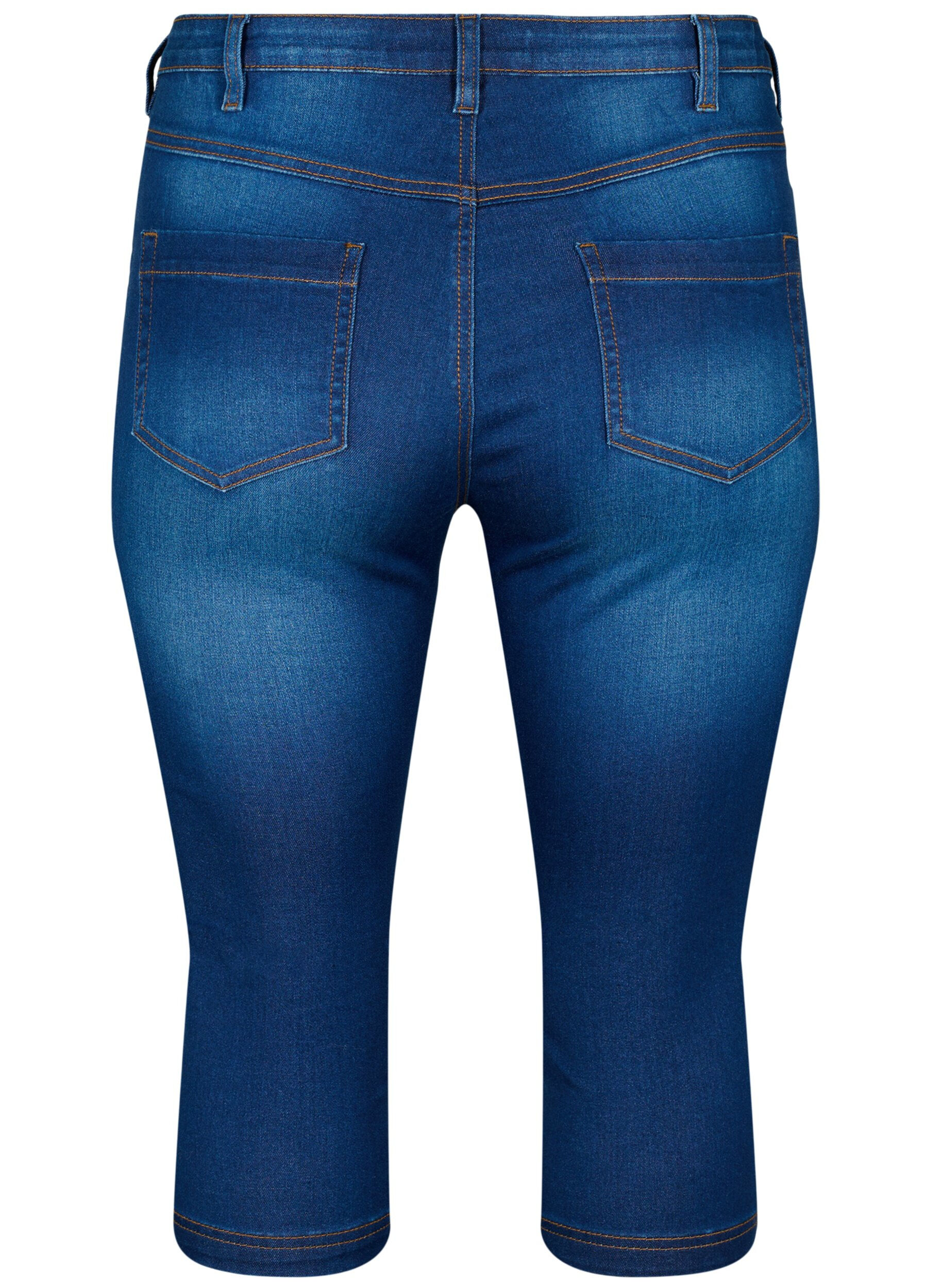ZizzifashionHigh waisted Amy capri jeans with super slim fit, Blue, Packshot image number 1