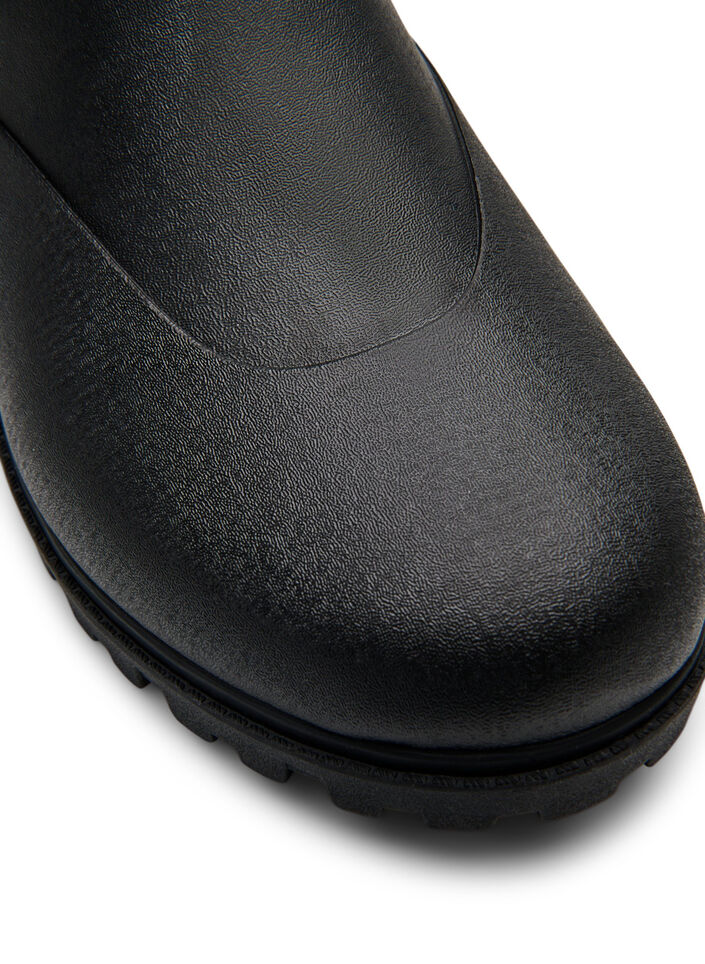 Wide fit - Short wellies with elastic neoprene shaft, Black, Packshot image number 3