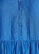 Short dress with texture and short balloon sleeves, Blue, Packshot image number 2