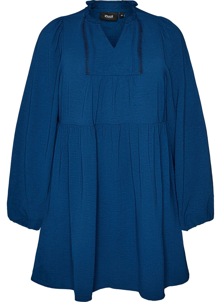 A-line dress with an empire line, Blue, Packshot image number 0