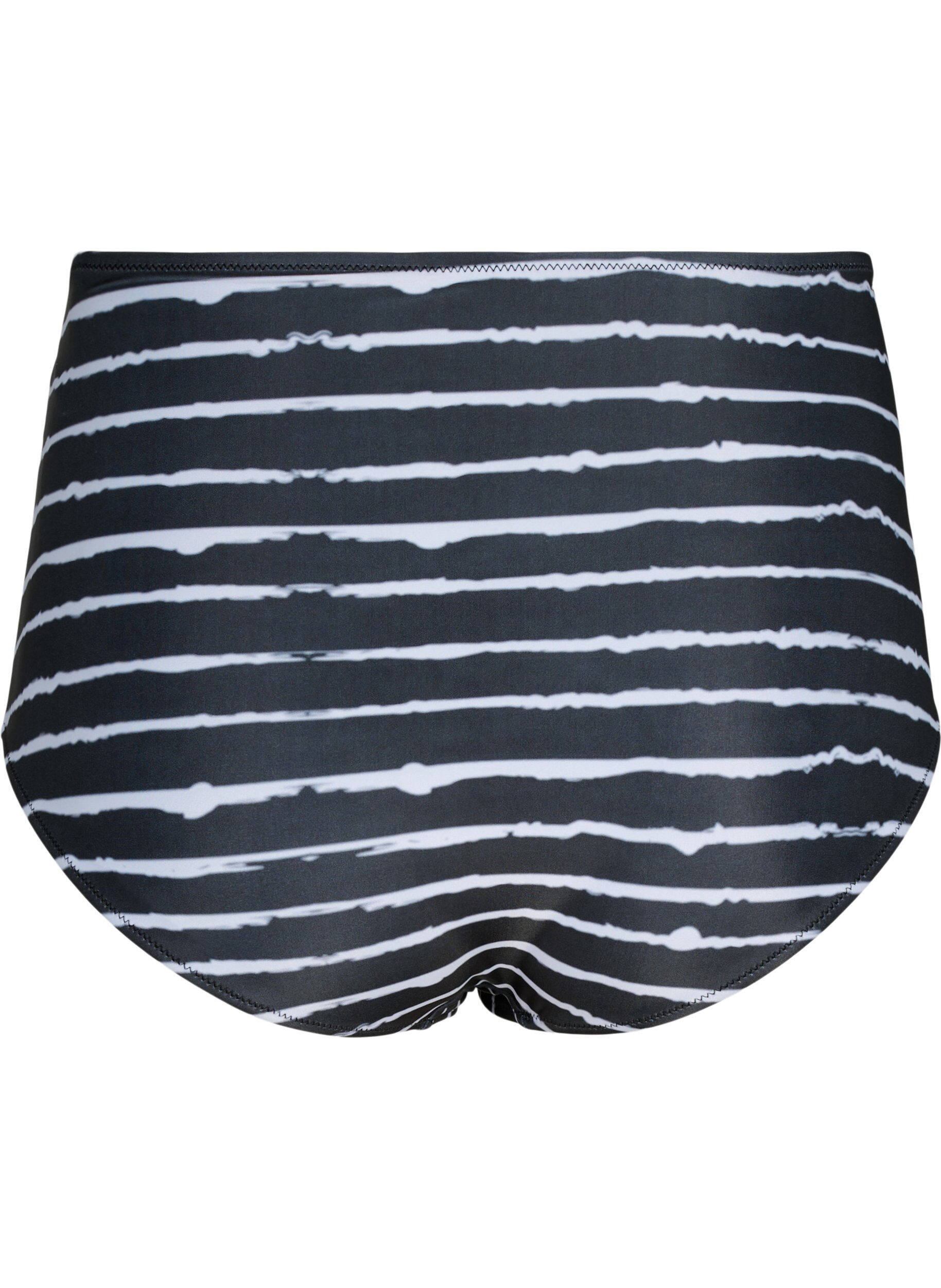 Zizzifashion High-waisted striped bikini bottoms, Black, Packshot image number 1