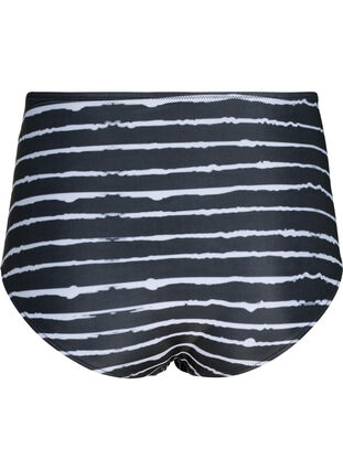 High-waisted striped bikini bottoms, Black White Stripe, Packshot image number 1