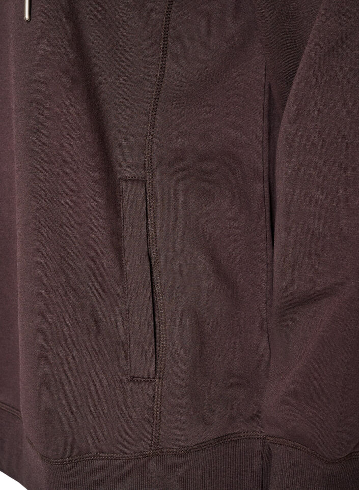 Sweatshirt with high collar and pockets, Brown, Packshot image number 3