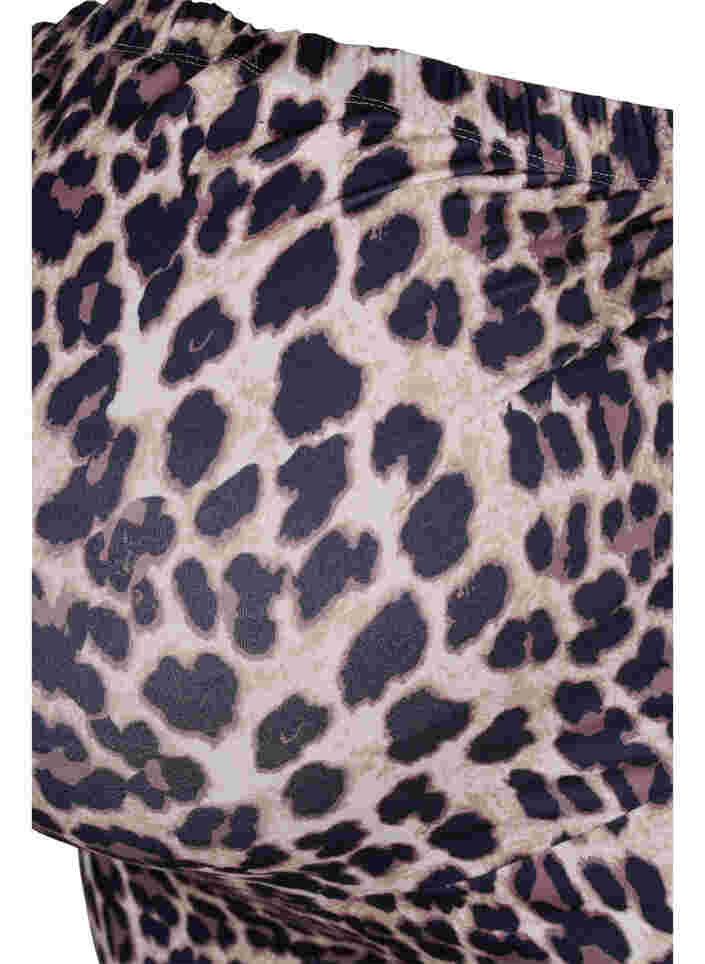 Pregnancy leggings with leopard print, Black Leo AOP, Packshot image number 2