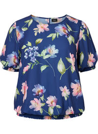 Floral blouse with smocking