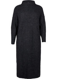 Long oversized knitted dress with slit