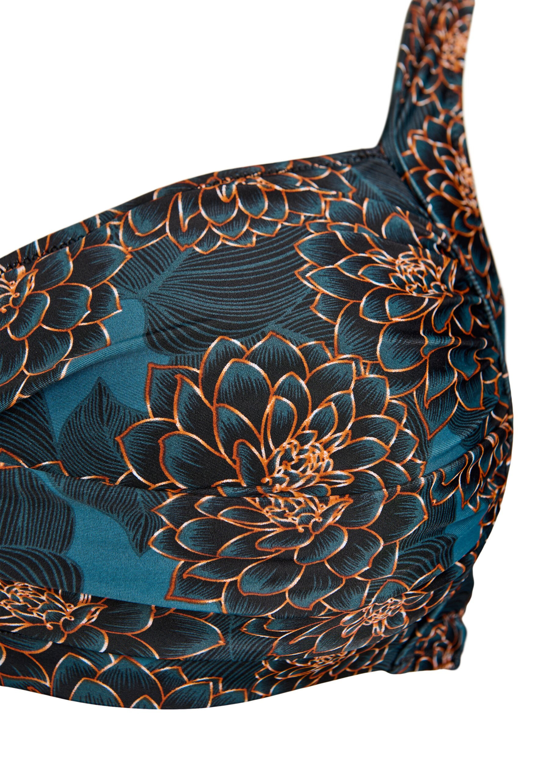 Zizzifashion Bikini top with padding and print, Petrol, Packshot image number 2