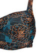 Bikini top with padding and print, Petrol, Packshot image number 2