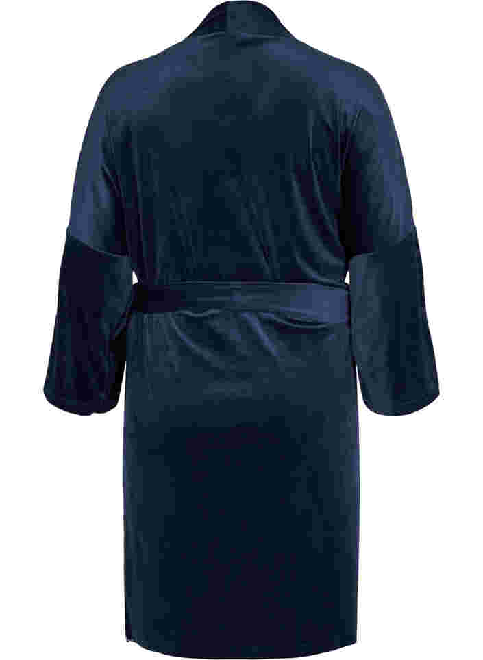 3/4-sleeved bathrobe with pockets, Navy Blazer, Packshot image number 1