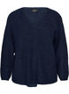 Knitted blouse with V-neck and raglan sleeves, Blue, Packshot image number 0