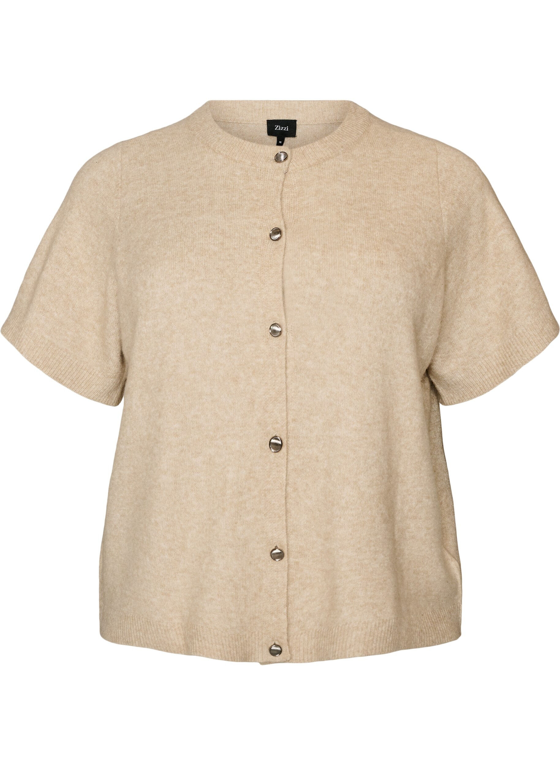 Knit cardigan with short sleeves