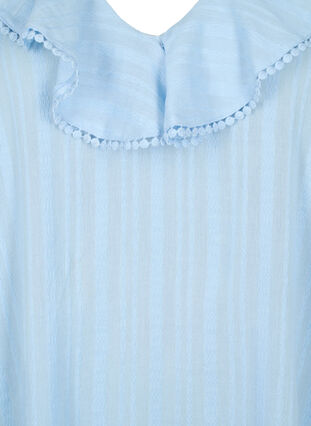 Blouse with 3/4 sleeves and lace, Chambray Blue, Packshot image number 2