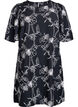 Short A-line dress with embroidered pattern, Black, Packshot image number 0