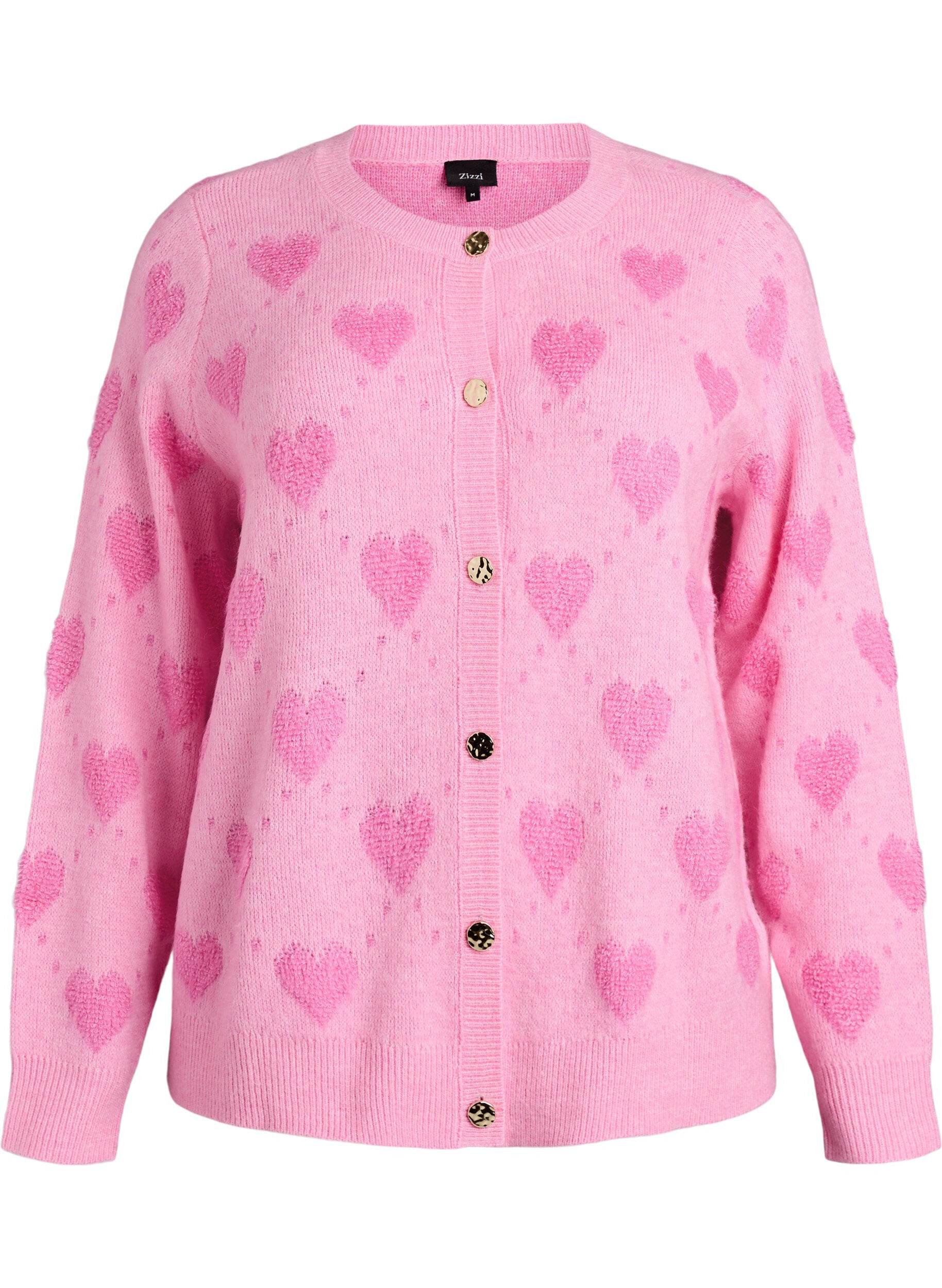 Cardigan with hearts and golden buttons