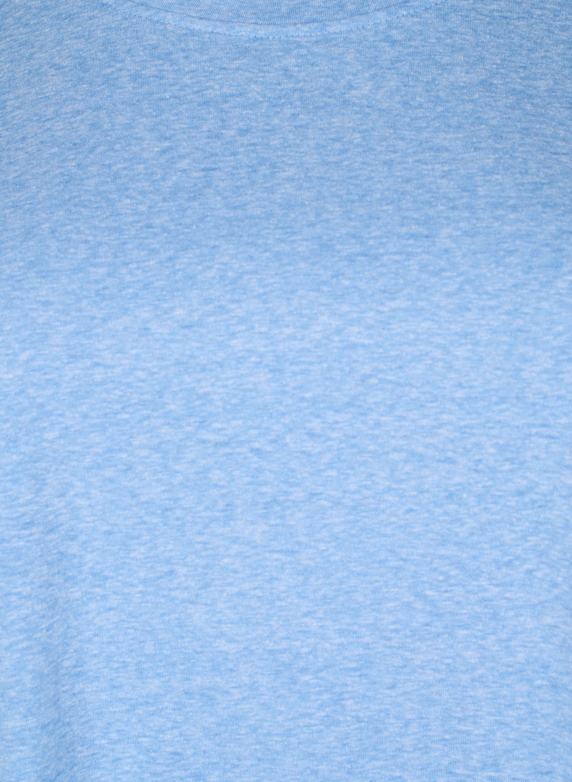 Zizzifashion Melange T-shirt with short sleeves, Light Blue, Packshot image number 2