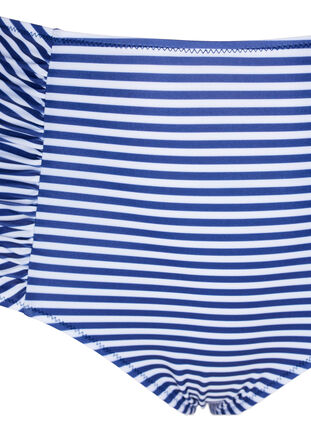 High-waisted striped bikini bottoms, Blue Striped, Packshot image number 2