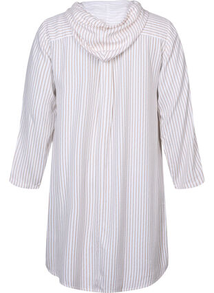 Viscose tunic with hood, Natural/White Stripe, Packshot image number 1