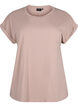 Short-sleeved cotton blend t-shirt, Rose, Packshot image number 0