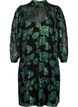 Floral viscose dress with lurex structure, Black w. Green Lurex, Packshot image number 0