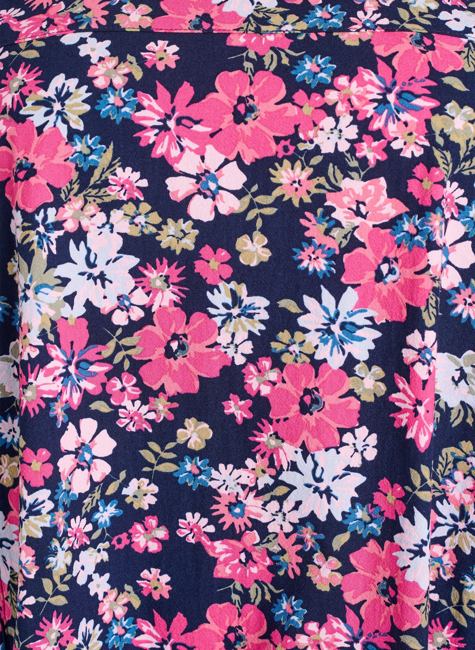 ZizzifashionShort-sleeved cotton dress with print, Blue, Packshot image number 2