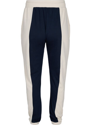 Colour-block sweatpants, Night Sky/Off White, Packshot image number 1