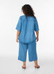 Lyocell culotte trousers with wide legs and denim look, Light Blue, Model image number 1