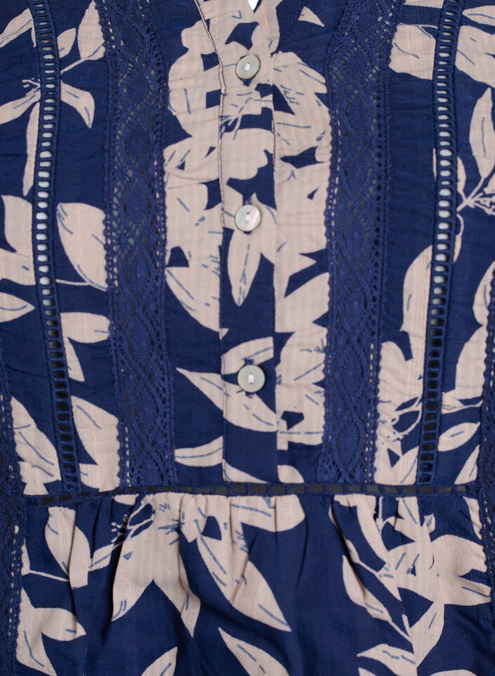 Blouse with print and 1/2 sleeves, Blue, Packshot image number 2