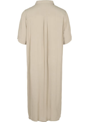 Short-sleeved shirt dress in viscose, Laurel Oak, Packshot image number 1