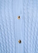 Cable-knit cardigan with golden buttons, Blue, Packshot image number 2
