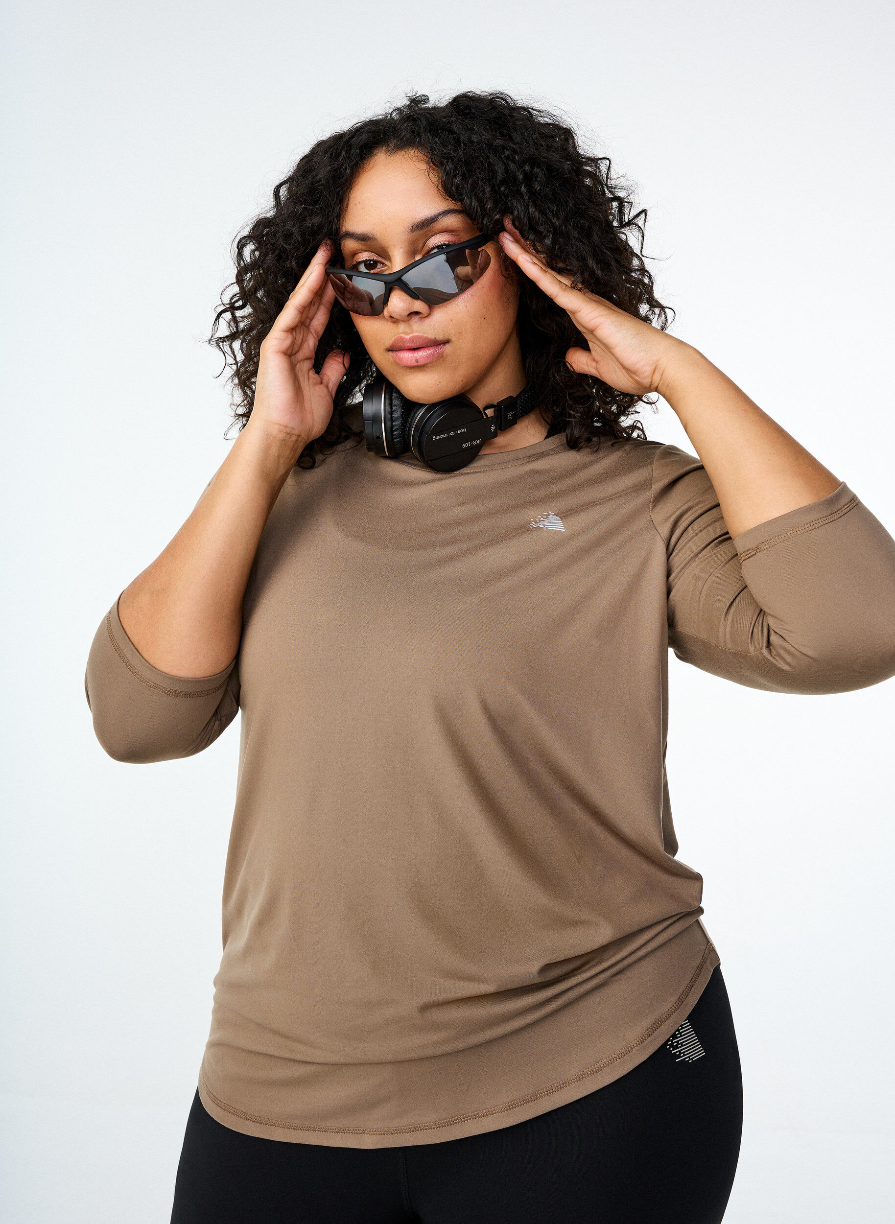 ZizzifashionTraining blouse with 3/4 sleeves, Beige, Image image number 0