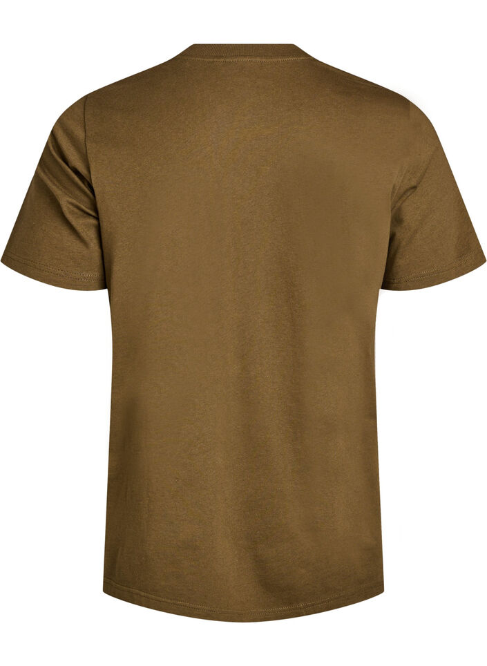 Basic cotton T-shirt with round neck, Green, Packshot image number 1