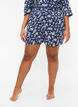 Floral cotton night shorts, V. Indigo Flower AOP, Model image number 2